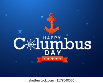 Illustration Of Columbus Day Background.