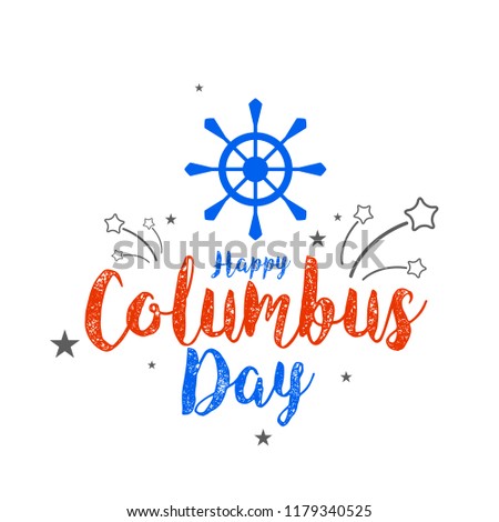 Illustration Of Columbus Day Background.