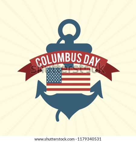 Illustration Of Columbus Day Background.