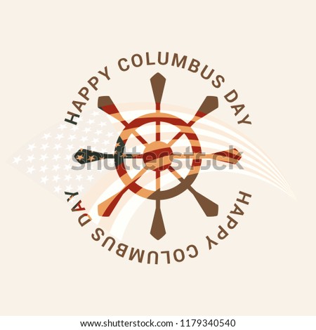 Illustration Of Columbus Day Background.