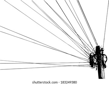 illustration of column with wires