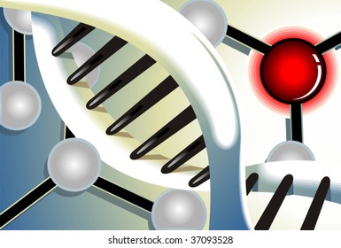 Illustration of comb model of DNA	
