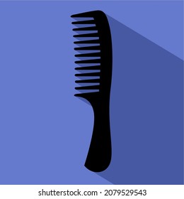 illustration of a comb on a blue background. Colorful graphic vector illustration