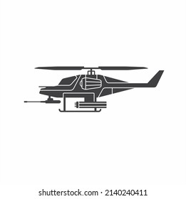 ilustración de helicóptero de combate, arte vectorial.