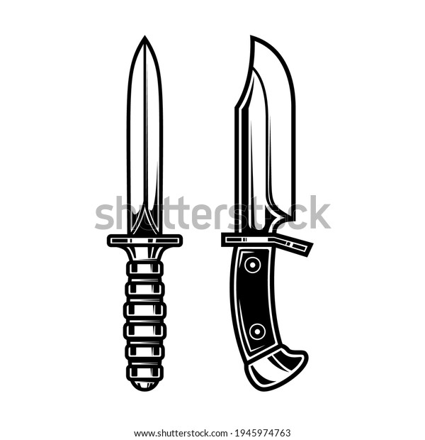 Illustration Combat Knives Design Element Logo Stock Vector (Royalty ...