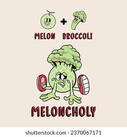 illustration of a combination of broccoli and melon