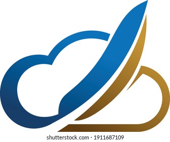 Illustration einer Kombination aus Wolken und Federn.