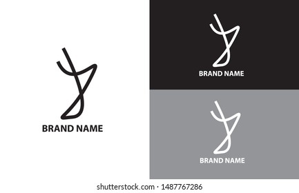 illustration of the combination of the letter j and z made in outline style with 3 colors