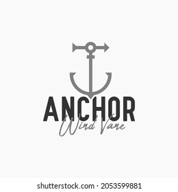 Illustration Combination logo design of Anchor with Weathercock
