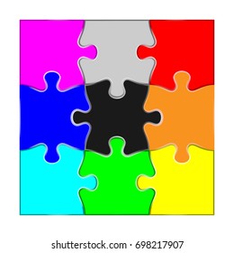 Illustration of a combined puzzle piece