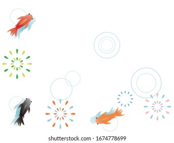 金魚 花火 のベクター画像素材 画像 ベクターアート Shutterstock
