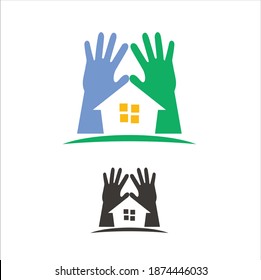 an illustration combining hand and house.