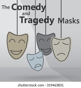 Illustration of comedy and tragedy masks