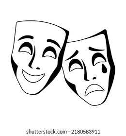 Illustration Comedy Tragedy Masks Traditional Symbol Stock Vector ...