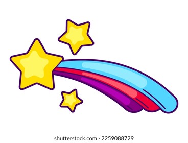 Illustration of comet. Colorful cute icon. Creative symbol in cartoon style.