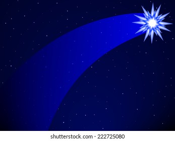 Illustration of the comet on starry sky