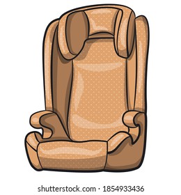 illustration of the comfortable baby car seat on the white background