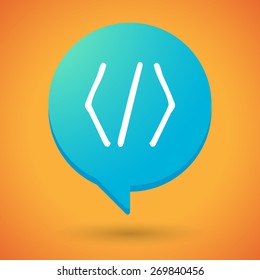 Illustration of a comic balloon icon with a code sign