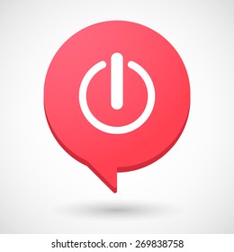 Illustration of a comic balloon icon with an on off sign