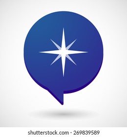 Illustration of a comic balloon icon with a sparkle
