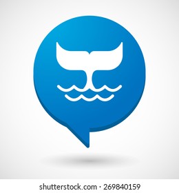 Illustration of a comic balloon icon with a whale tail
