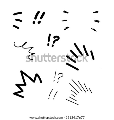 Illustration: Comic book icon set of surprise and discovery of loose handwriting