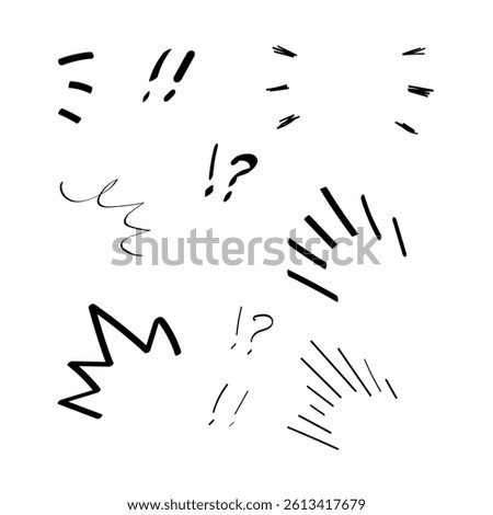 Illustration: Comic book icon set of surprise and discovery of loose handwriting