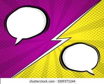 illustration of comic book, pop art with blank speech bubble vector background