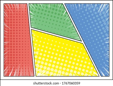 illustration of Comic strip and dot pattern     layout frame