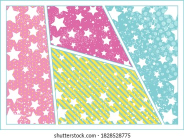 illustration of Comic strip and dot pattern     layout frame