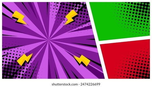 illustration of Comic strip and dot pattern layout frame