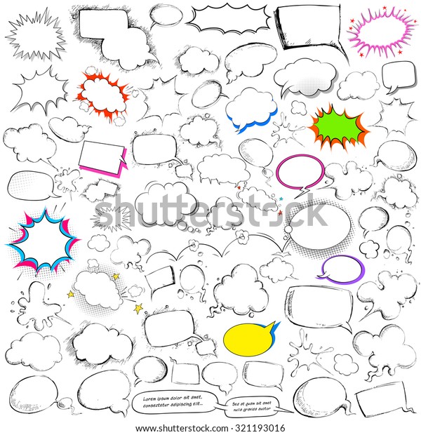 Illustration Comic Style Chat Speech Bubble Stock Vector Royalty Free