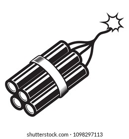 Illustration of comic style dynamite. Design element for poster, card, banner, flyer. Vector image