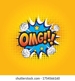 Ilustración del estilo cómico de la redacción de OMG. Discurso cómico para el diseño de plantillas comerciales de publicidad