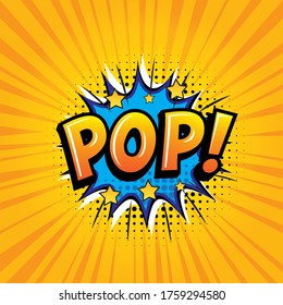 Illustration des Comic-Stils von POP! Wortlaut. Comic-Rede für Werbegeschmacksmuster