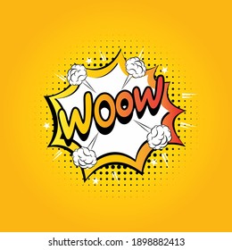Illustration of the comic style of wow wording. Comic speech for advertisement commercial business template design
