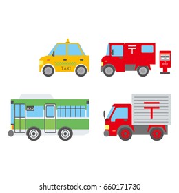 Illustration of a comic taste of a car used for business