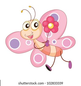 Illustration of a comical butterfly
