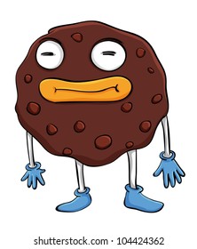 Illustration of comical cartoon food