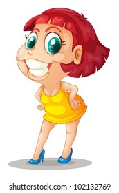 Illustration of a comical girl