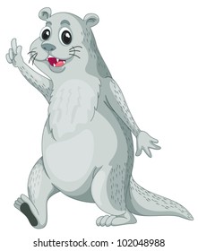 Illustration of a comical otter