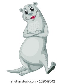 Illustration of a comical otter