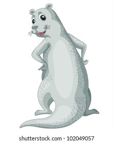 Illustration of a comical otter