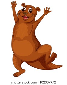 Illustration of a comical otter