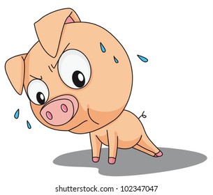 Ilustración de un cerdo cómico