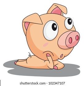 Illustration eines komischen Schweins