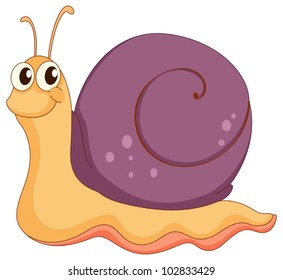 Illustration of a comical snail