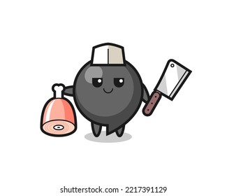 Illustration of comma symbol character as a butcher , cute design
