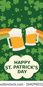  illustration commemorating St. Patrick's Day.  perfect for St. Patrick's Day greeting, party invitation, social media post, and festive visual content celebrating Irish culture and good fortune.