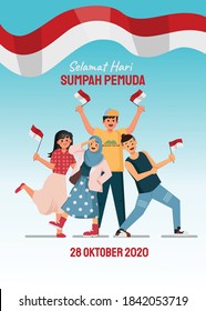illustration commemorating "SUMPAH PEMUDA" day 28 October